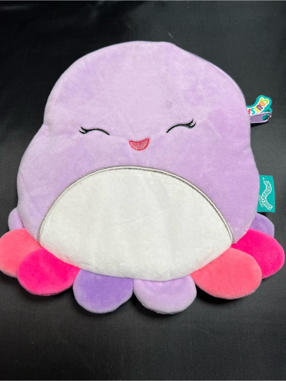 Squishmallows Beula the Octopus 8” Plush Zippered Pouch Pencil Case Makeup Bag